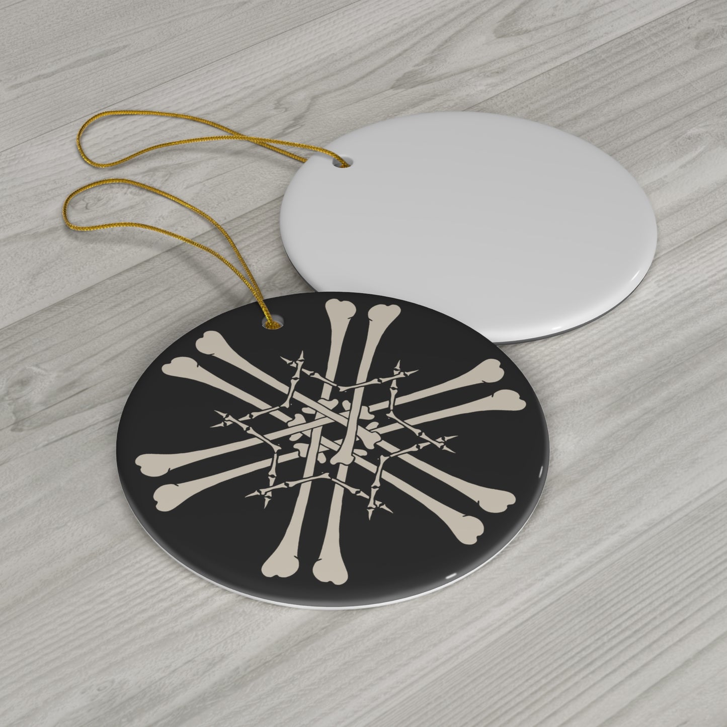 Bones Snowflake Ceramic Ornament