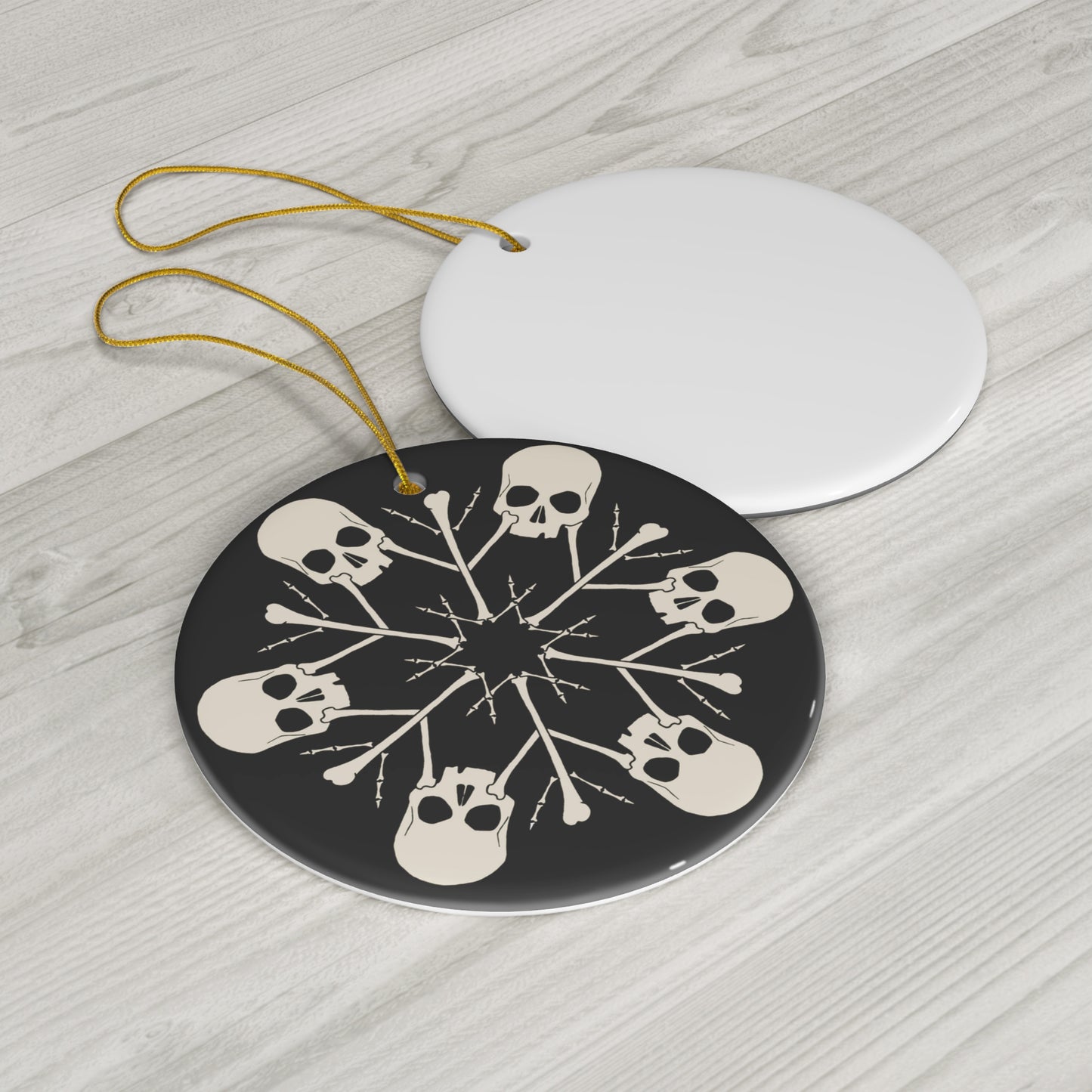 Skull & Bones Snowflake Ceramic Ornament