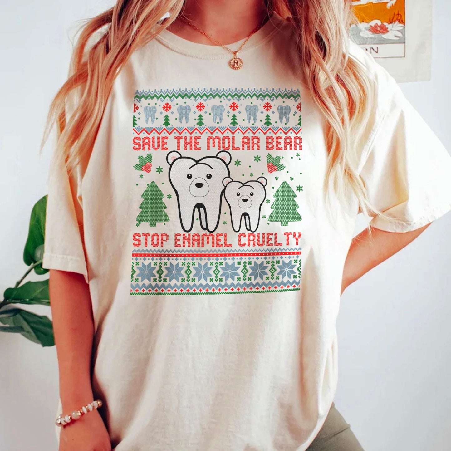 Save the Molar Bear Ugly Christmas T-Shirt