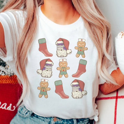 Hospital Christmas Items in a Row T-Shirt