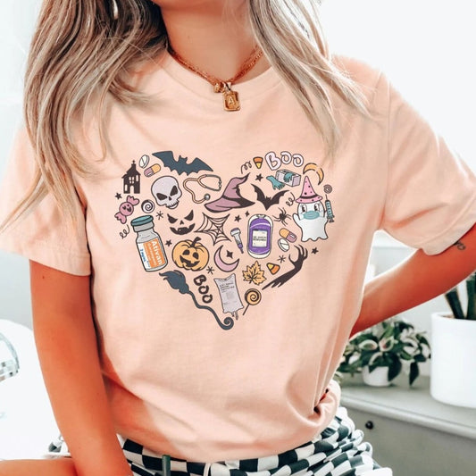 Nurse Halloween Heart T-Shirt