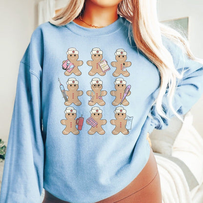 Gingerbread Nurses in a Row Sweatshirt