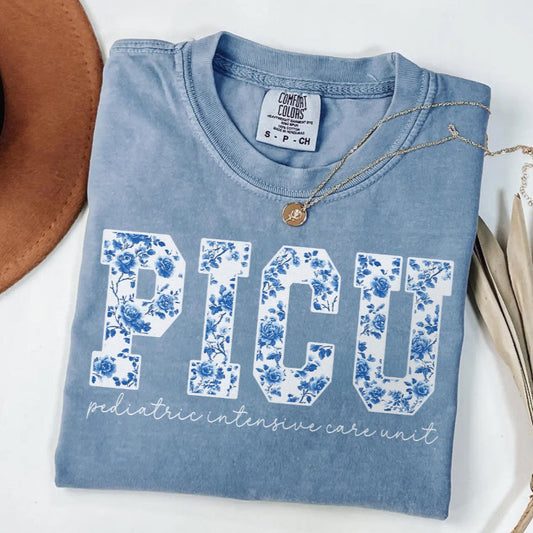 Floral Varsity PICU T-Shirt