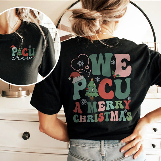 Retro PICU a Merry Christmas (Back Design) T-Shirt