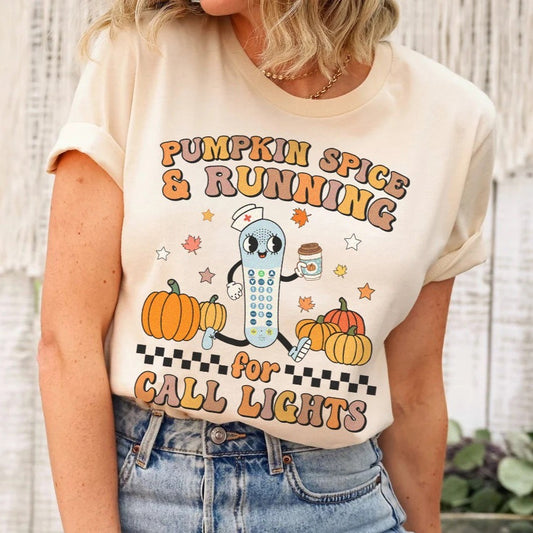 Pumpkin Spice & Running for Call Lights T-Shirt