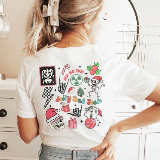 Radiology Christmas Doodles (Back Design) T-Shirt