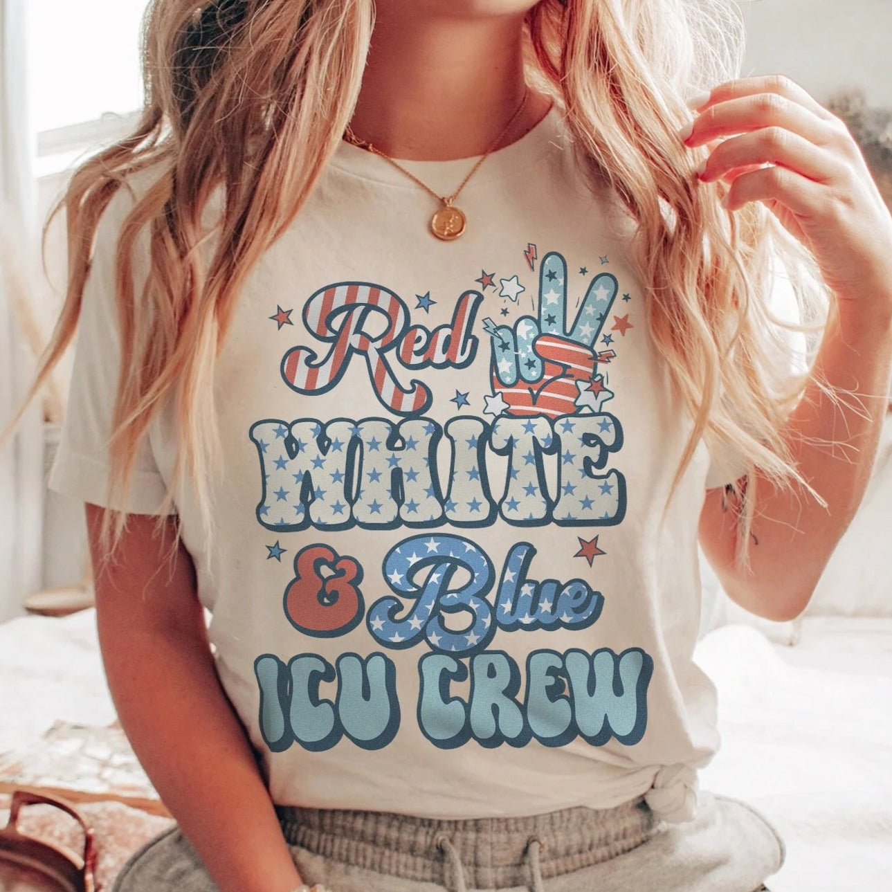 Red, White & Blue ICU Crew T-Shirt – Shift Drip Co.