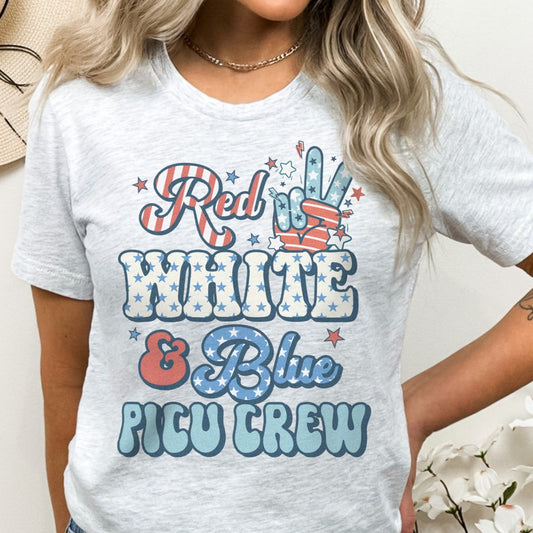 Red, White & Blue PICU Crew T-Shirt