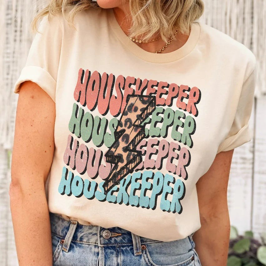 Retro Lightning Bolt Housekeeper T-Shirt