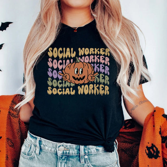 Retro Social Worker Halloween T-Shirt
