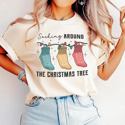 Socking Around the Christmas Tree T-Shirt