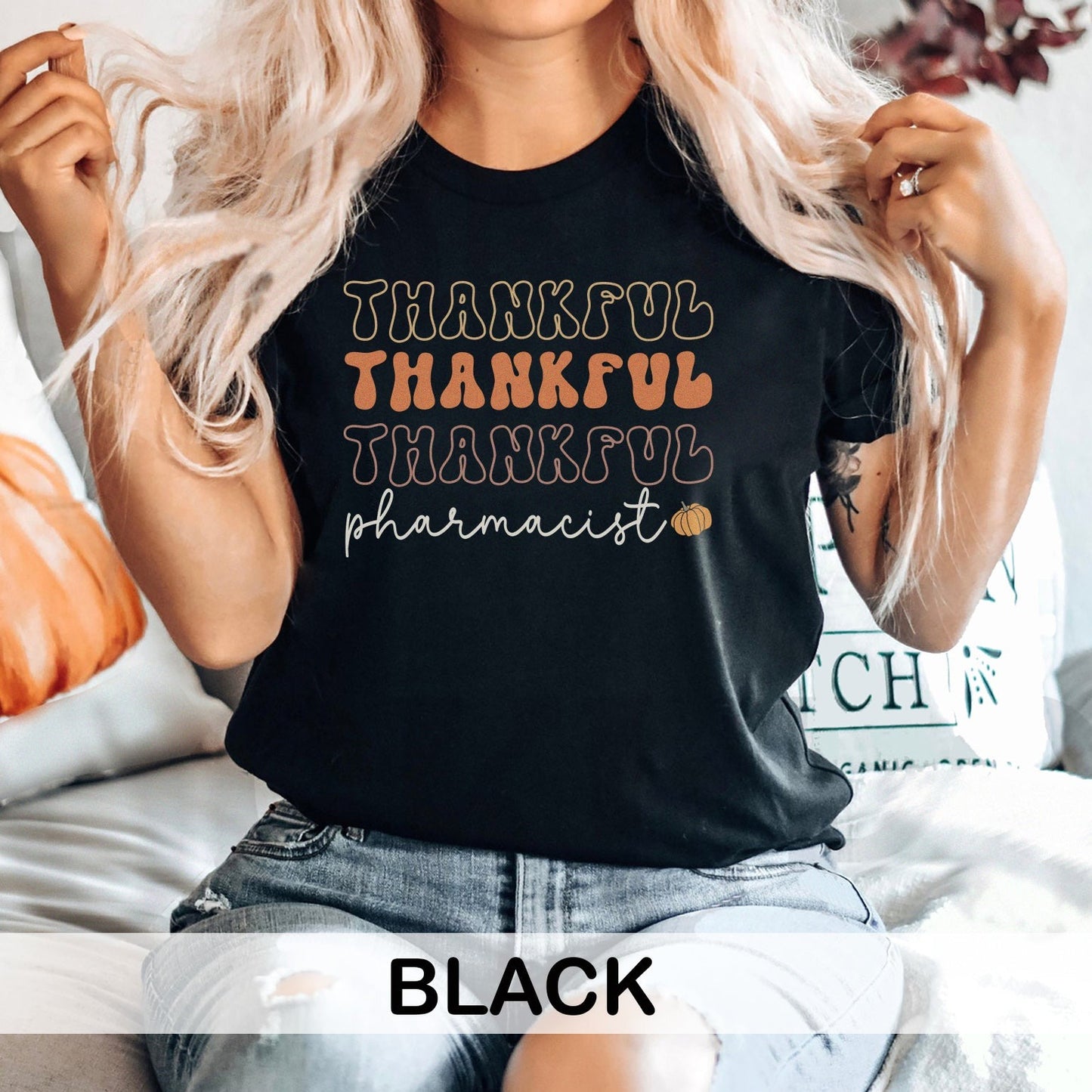 Retro Thankful Pharmacist T-Shirt