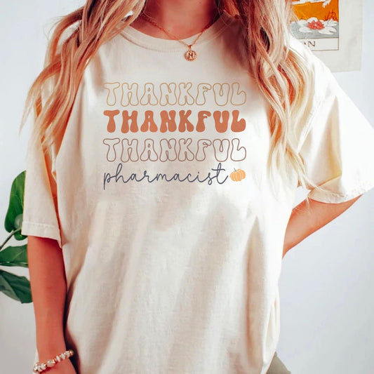 Retro Thankful Pharmacist T-Shirt