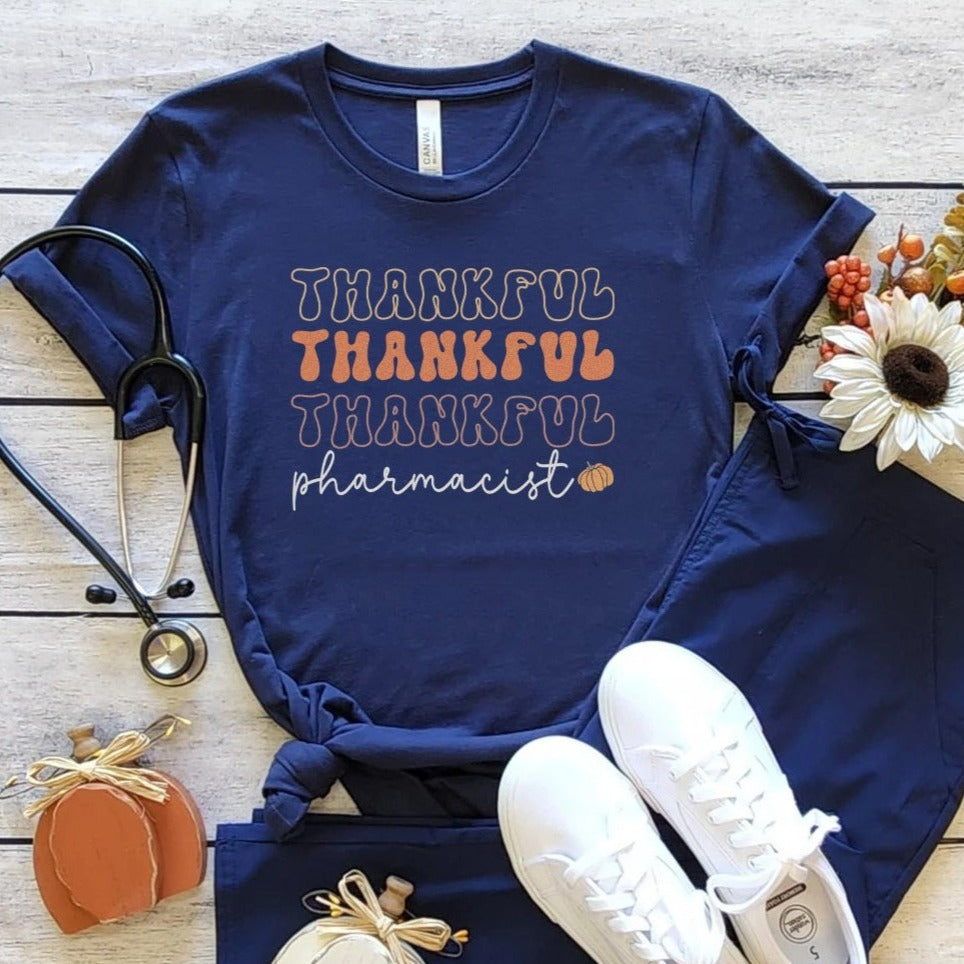 Retro Thankful Pharmacist T-Shirt