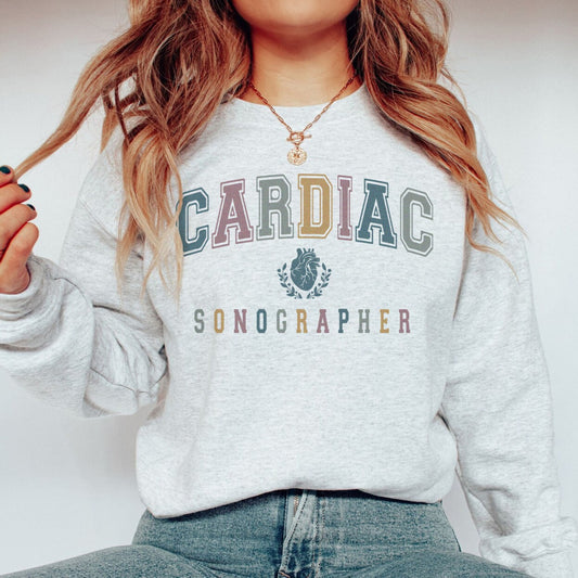 Colorful Varsity Cardiac Sonographer Sweatshirt