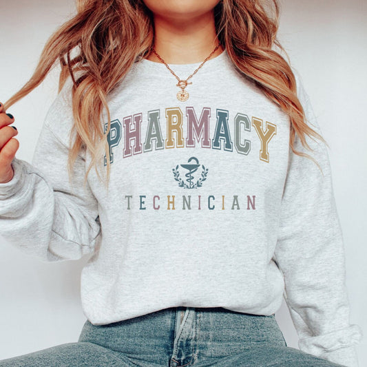 Colorful Varsity Pharmacy Tech Sweatshirt