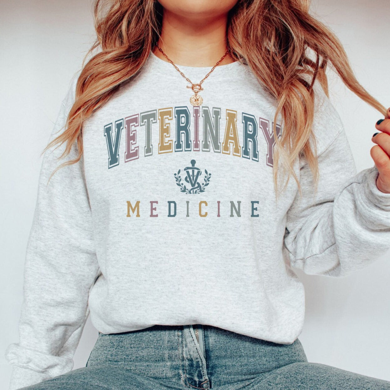 Colorful Varsity Veterinary Medicine Sweatshirt