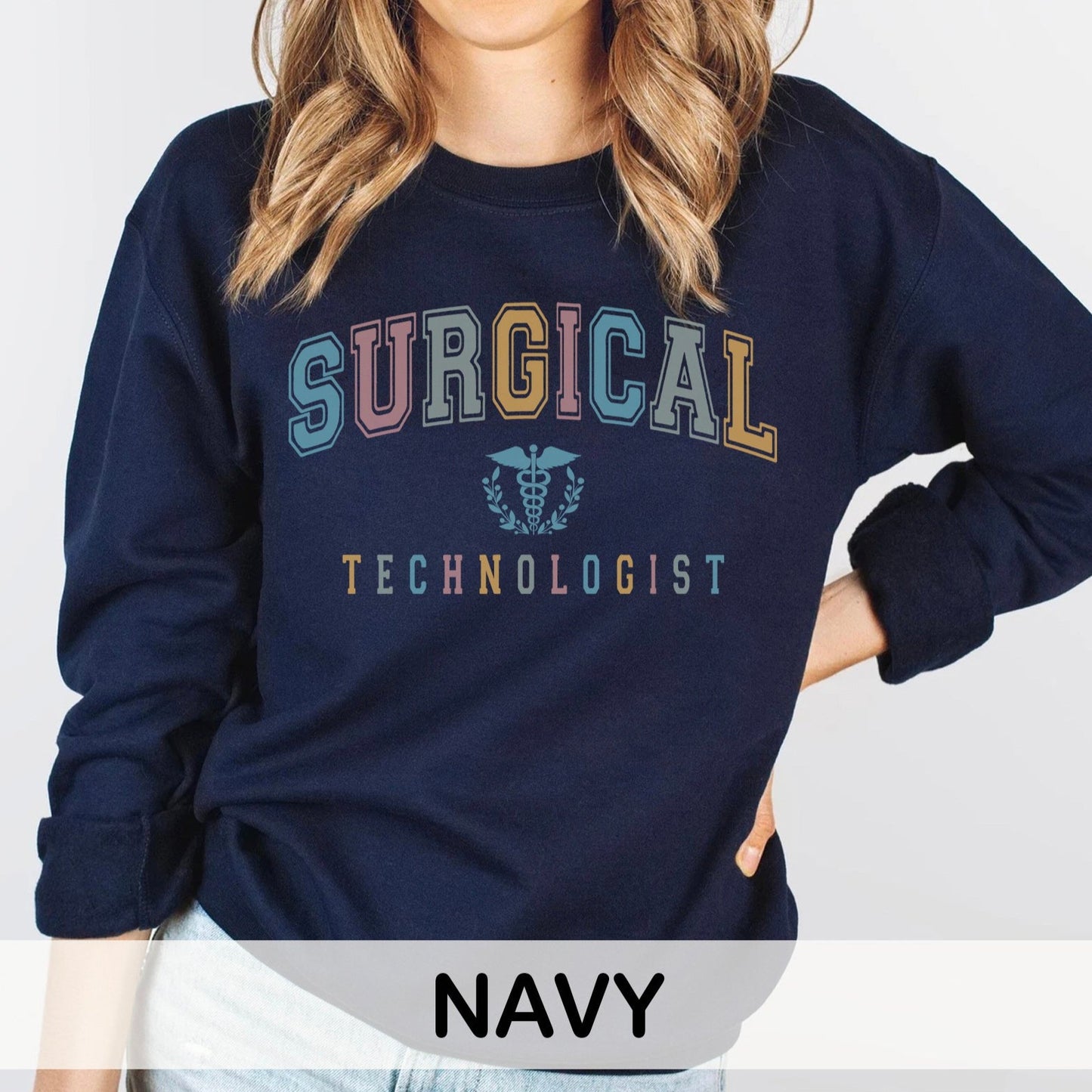 Colorful Varsity Surgical Technologist Sweatshirt