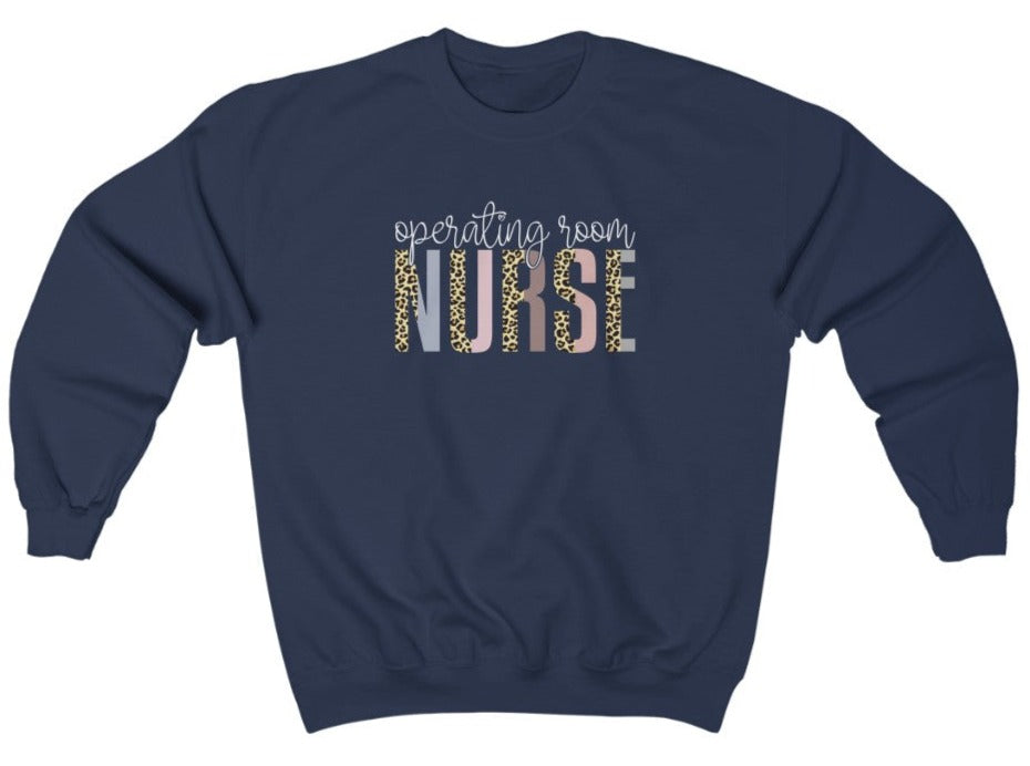 OR Nurse Leopard Text Sweatshirt