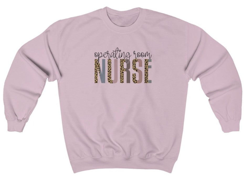 OR Nurse Leopard Text Sweatshirt