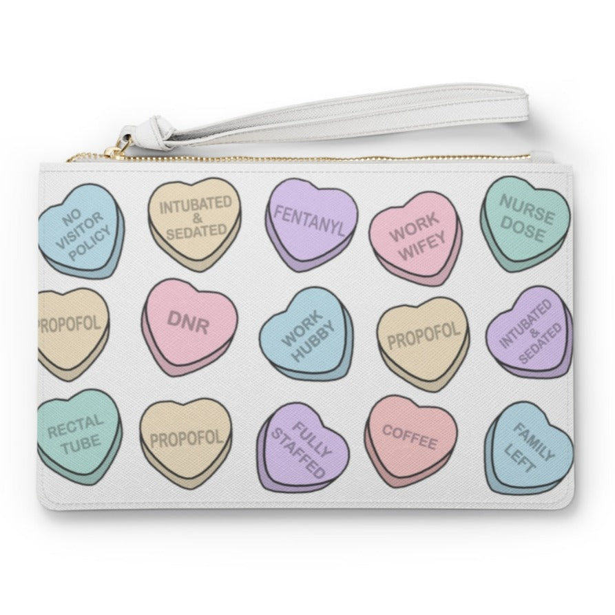 ICU Conversation Hearts Clutch Bag