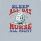 Retro Nurse All Night Back Design T-Shirt