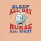 Retro Nurse All Night Back Design T-Shirt