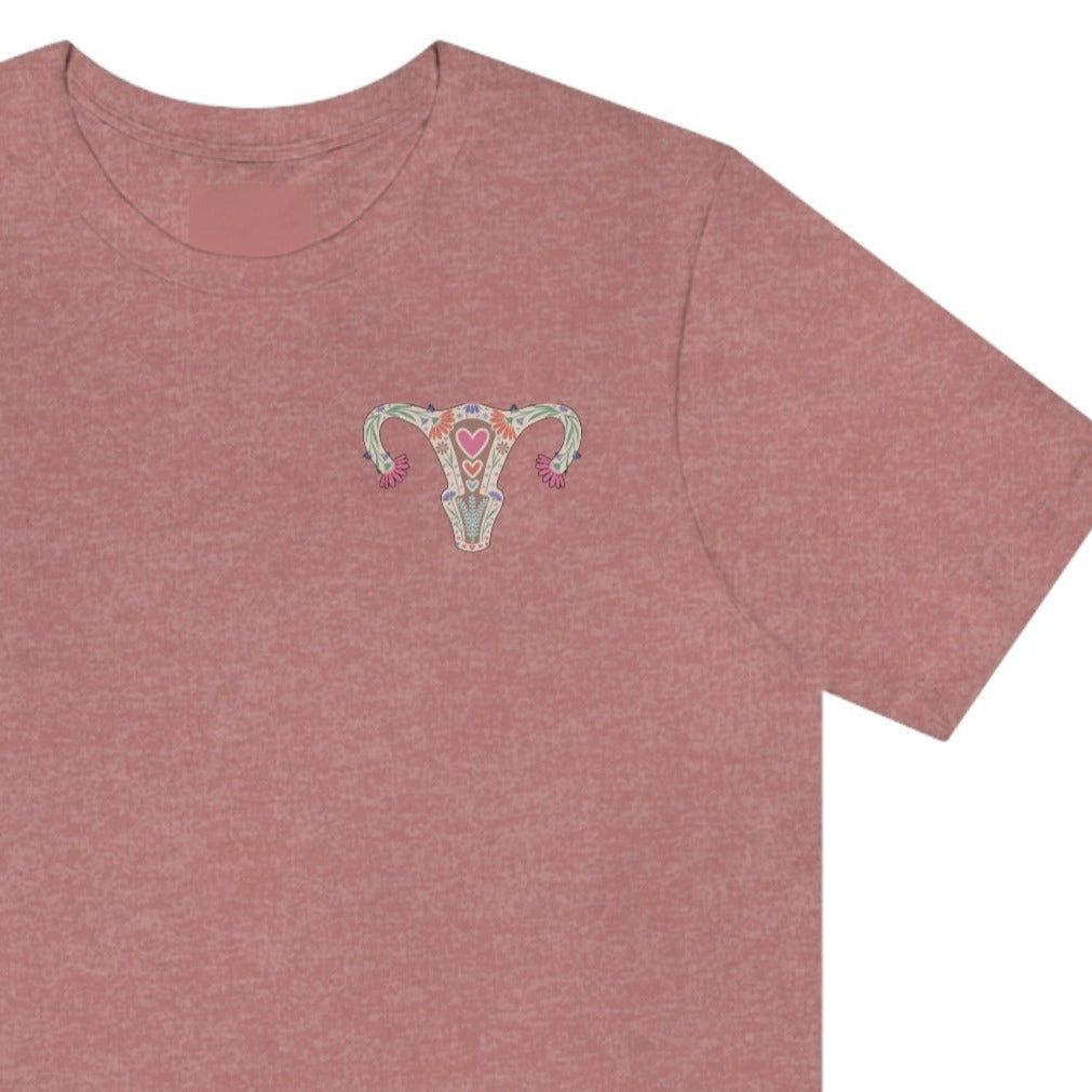 Minimalist Floral Uterus T-Shirt