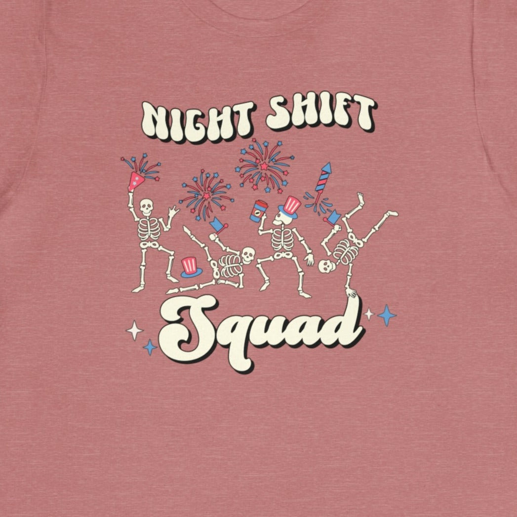 Night Shift July 4th Skeletons T-Shirt