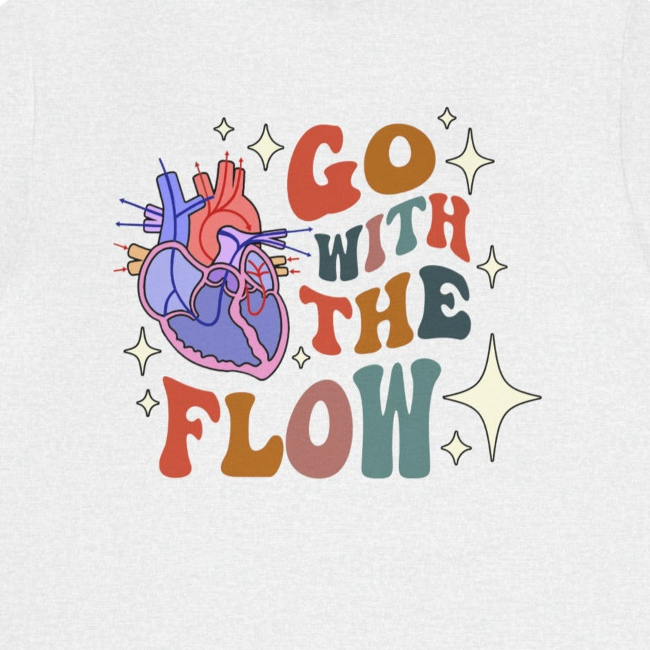 Retro Go with the (Heart) Flow (Back Design) T-Shirt