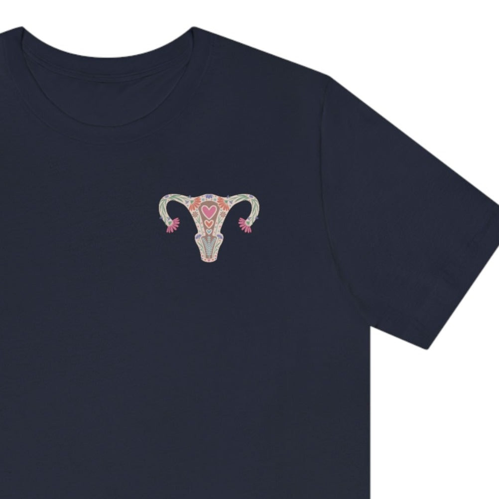 Minimalist Floral Uterus T-Shirt