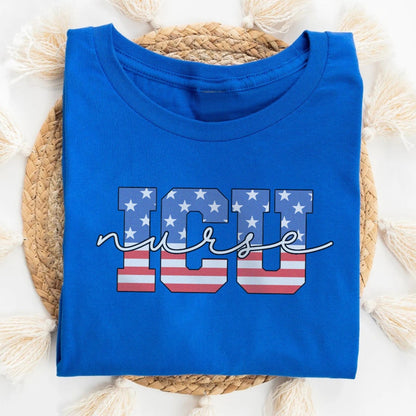 Stars & Stripes ICU Nurse T-Shirt