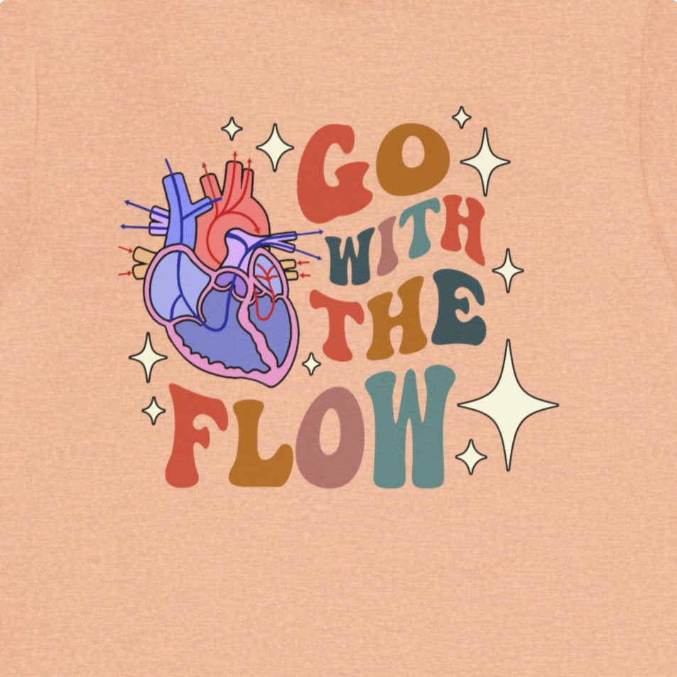 Retro Go with the (Heart) Flow (Back Design) T-Shirt