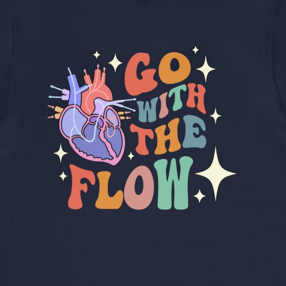 Retro Go with the (Heart) Flow (Back Design) T-Shirt