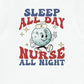 Retro Nurse All Night Back Design T-Shirt