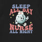 Retro Nurse All Night Back Design T-Shirt