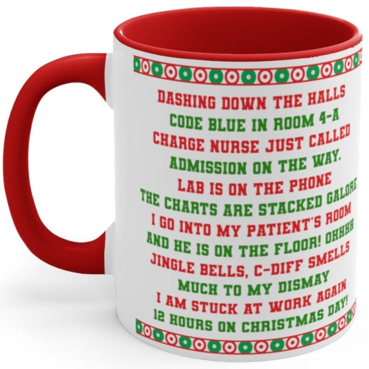 Funny Nurse Christmas Poem Mug