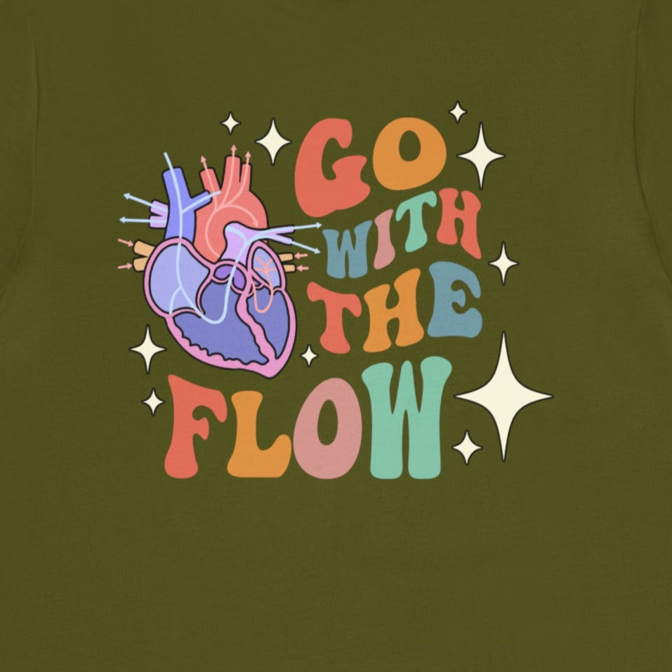 Retro Go with the (Heart) Flow (Back Design) T-Shirt