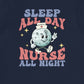 Retro Nurse All Night Back Design T-Shirt