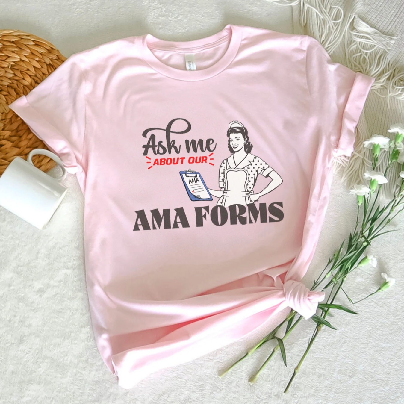 Ask Me About Our AMA Forms Retro T-Shirt