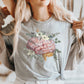 Watercolor Floral Anatomical Brain T-Shirt