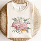 Watercolor Floral Anatomical Brain T-Shirt