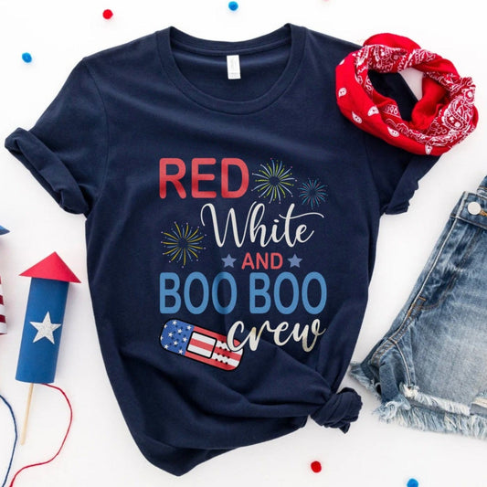 Red, White & Boo Boo Crew T-Shirt