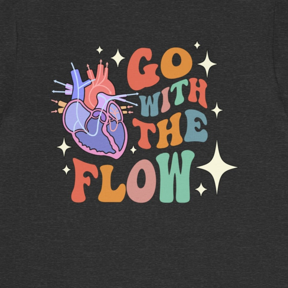 Retro Go with the (Heart) Flow (Back Design) T-Shirt