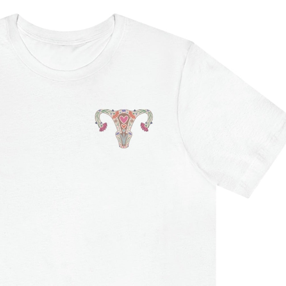 Minimalist Floral Uterus T-Shirt