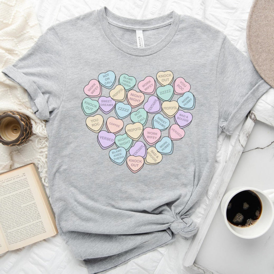 CRNA Conversation Hearts T-Shirt