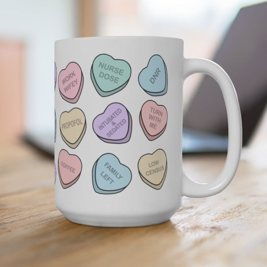 ICU Converation Hearts Ceramic Mug