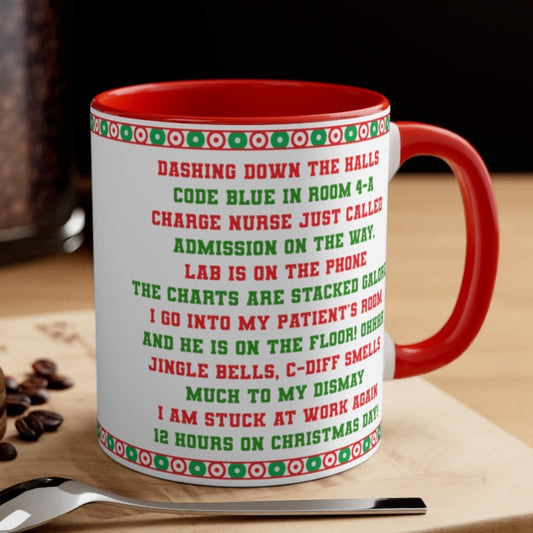 Funny Nurse Christmas Poem Mug