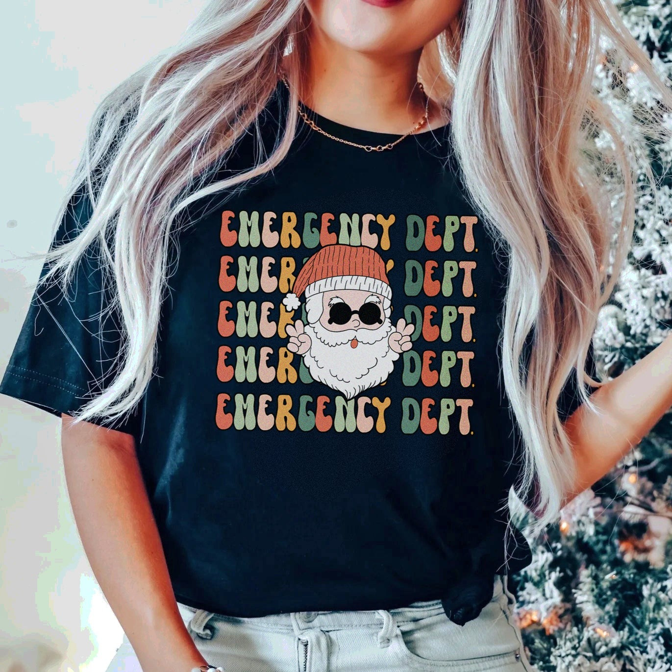 Retro Emergency Department Santa T-Shirt – Shift Drip Co.