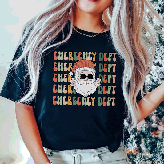Retro Emergency Department Santa T-Shirt